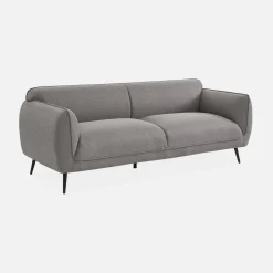 3-Sitzer-Sofa mit Stoffbezug und Metallfüßen