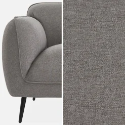 3-Sitzer-Sofa mit Stoffbezug und Metallfüßen