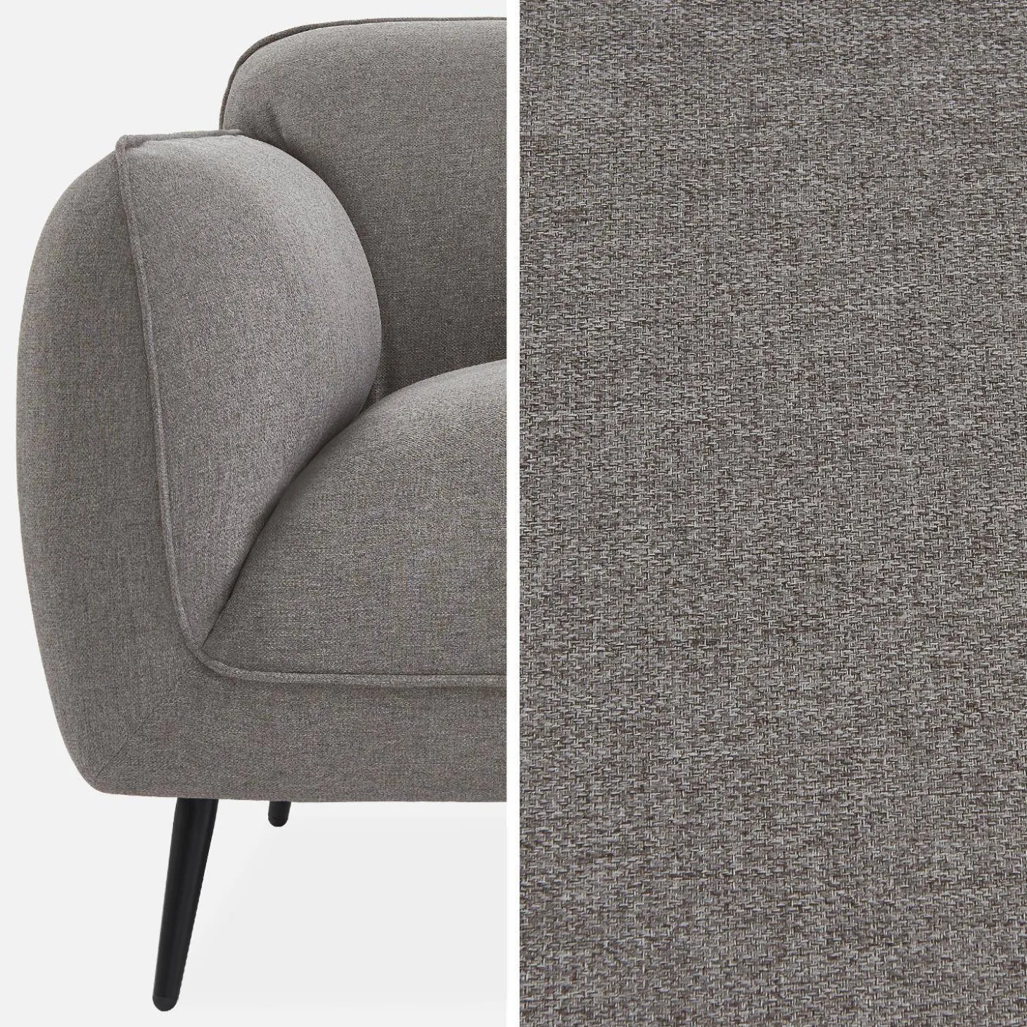 3-Sitzer-Sofa mit Stoffbezug und Metallfüßen