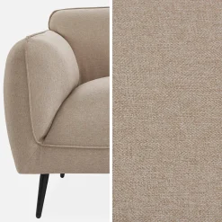 3-Sitzer-Sofa mit Stoffbezug und Metallfüßen