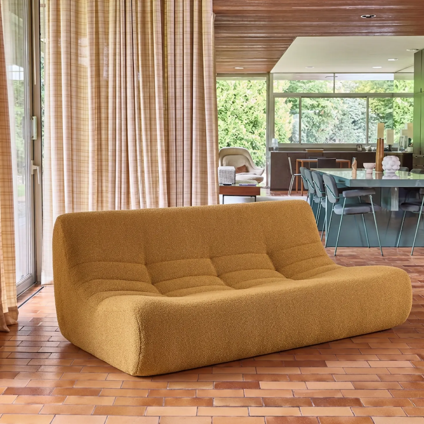 3-Sitzer Sofa mit strukturiertem Bouclé-Bezug