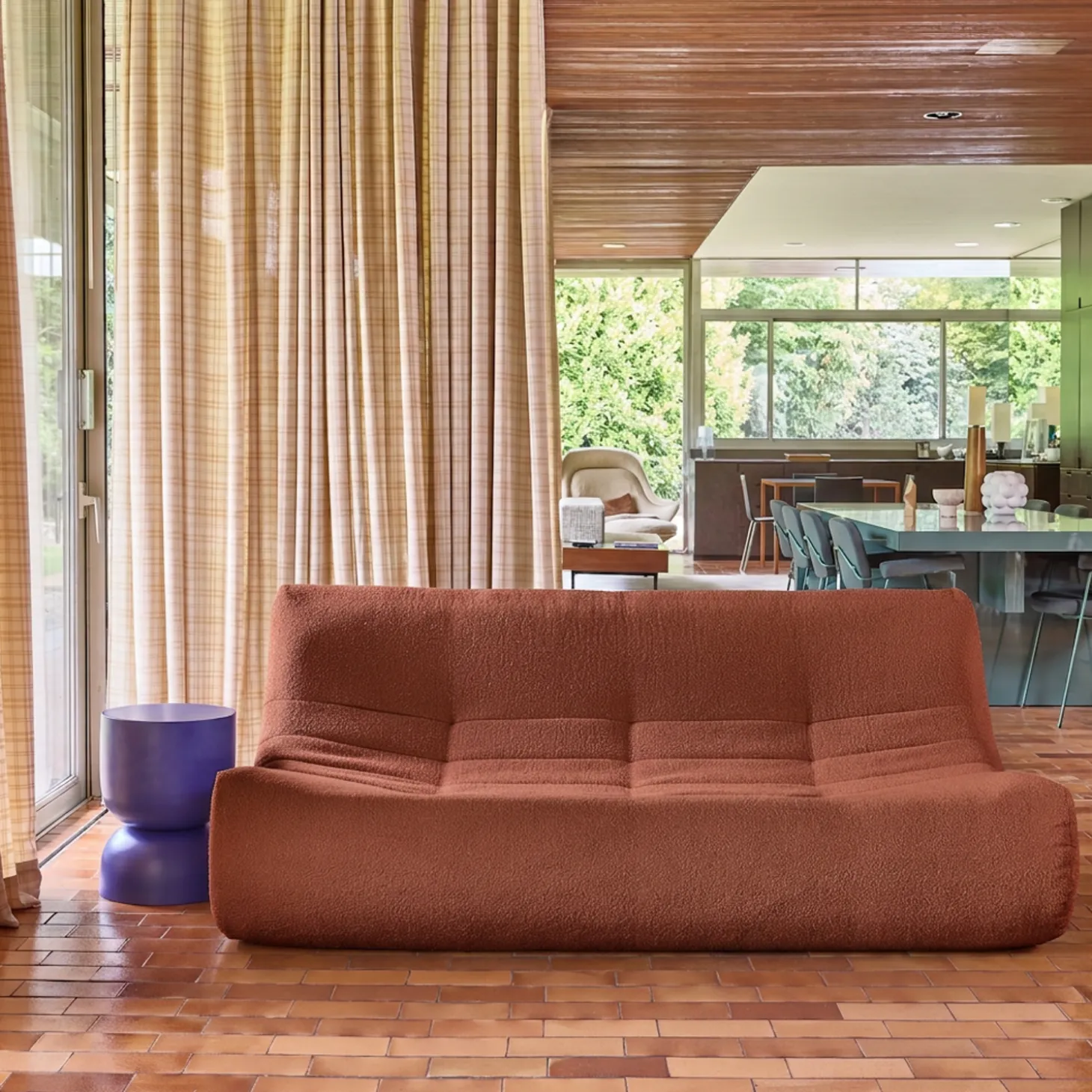 3-Sitzer Sofa mit strukturiertem Bouclé-Bezug