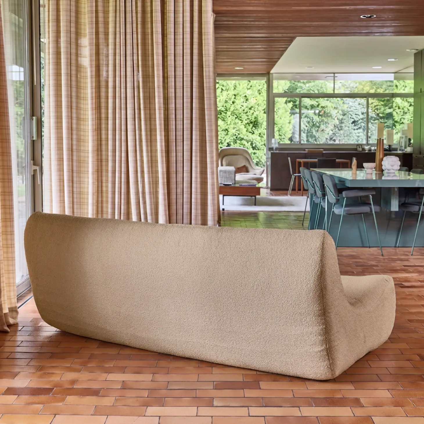 3-Sitzer Sofa mit strukturiertem Bouclé-Bezug