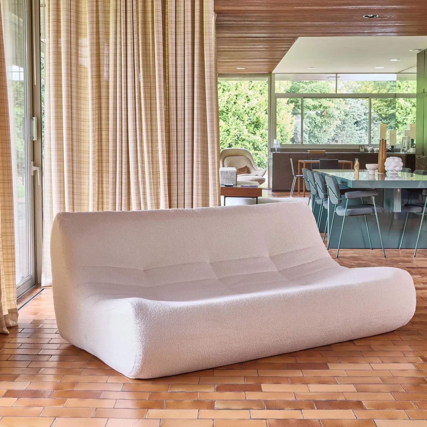 3-Sitzer Sofa mit strukturiertem Bouclé-Bezug