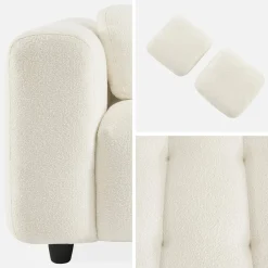 3-Sitzer-Sofa mit strukturiertem und kapitoniertem Bouclé-Bezug