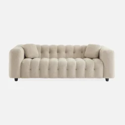 3-Sitzer-Sofa mit strukturiertem und kapitoniertem Bouclé-Bezug