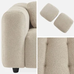 3-Sitzer-Sofa mit strukturiertem und kapitoniertem Bouclé-Bezug