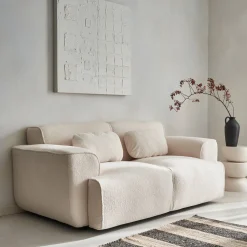 2-Sitzer-Sofa mit Teddy Bouclé-Bezug