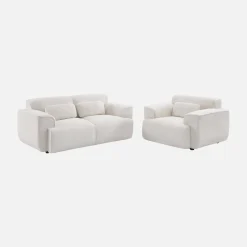 2-Sitzer-Sofa mit Teddy Bouclé-Bezug