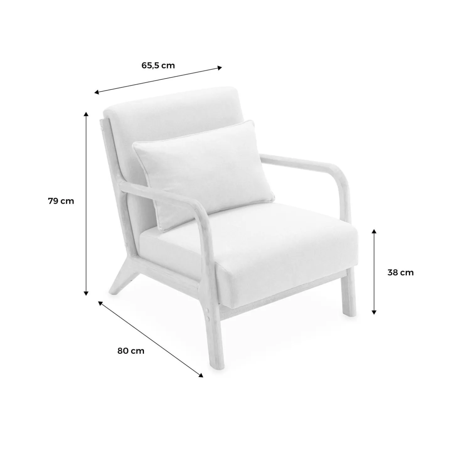 2-Sitzer Sofa + Sessel aus nussbaumfarbenem Hevea-Holz mit Bezug in beige