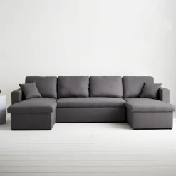 4-Sitzer Wohnlandschaft, mit Schlaffunktion und Stoffbezug