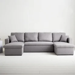 4-Sitzer Wohnlandschaft, mit Schlaffunktion und Stoffbezug