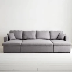 4-Sitzer Wohnlandschaft, mit Schlaffunktion und Stoffbezug