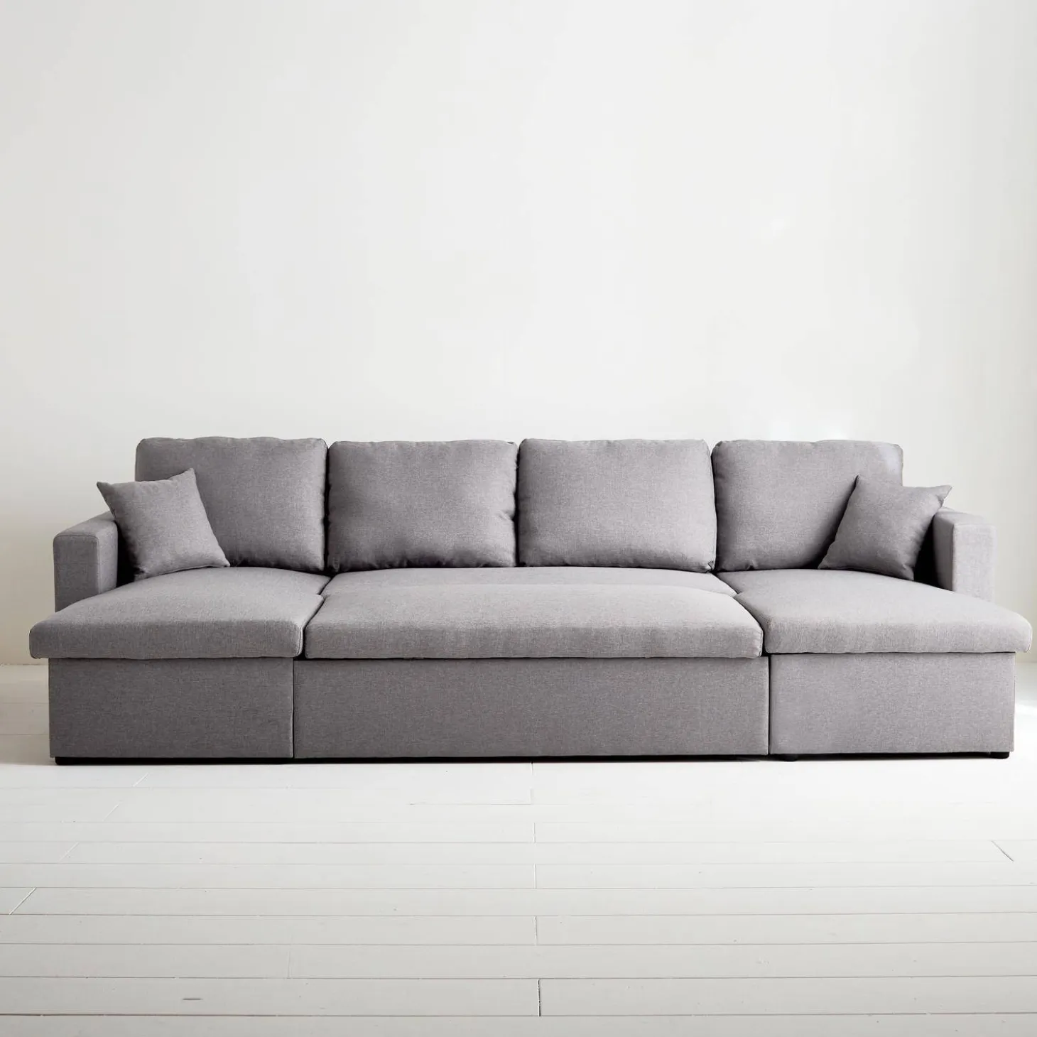 4-Sitzer Wohnlandschaft, mit Schlaffunktion und Stoffbezug