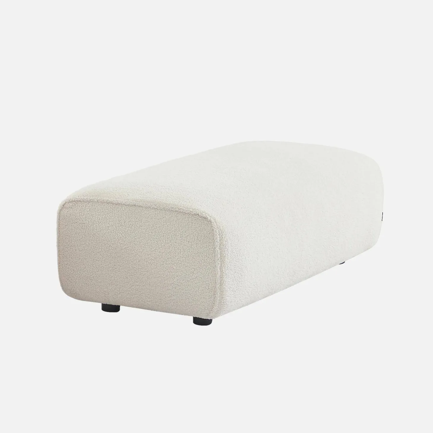 Sitzhocker, Fußhocker mit Bouclébezug für 2-Sitzer Ecksofa Wallas