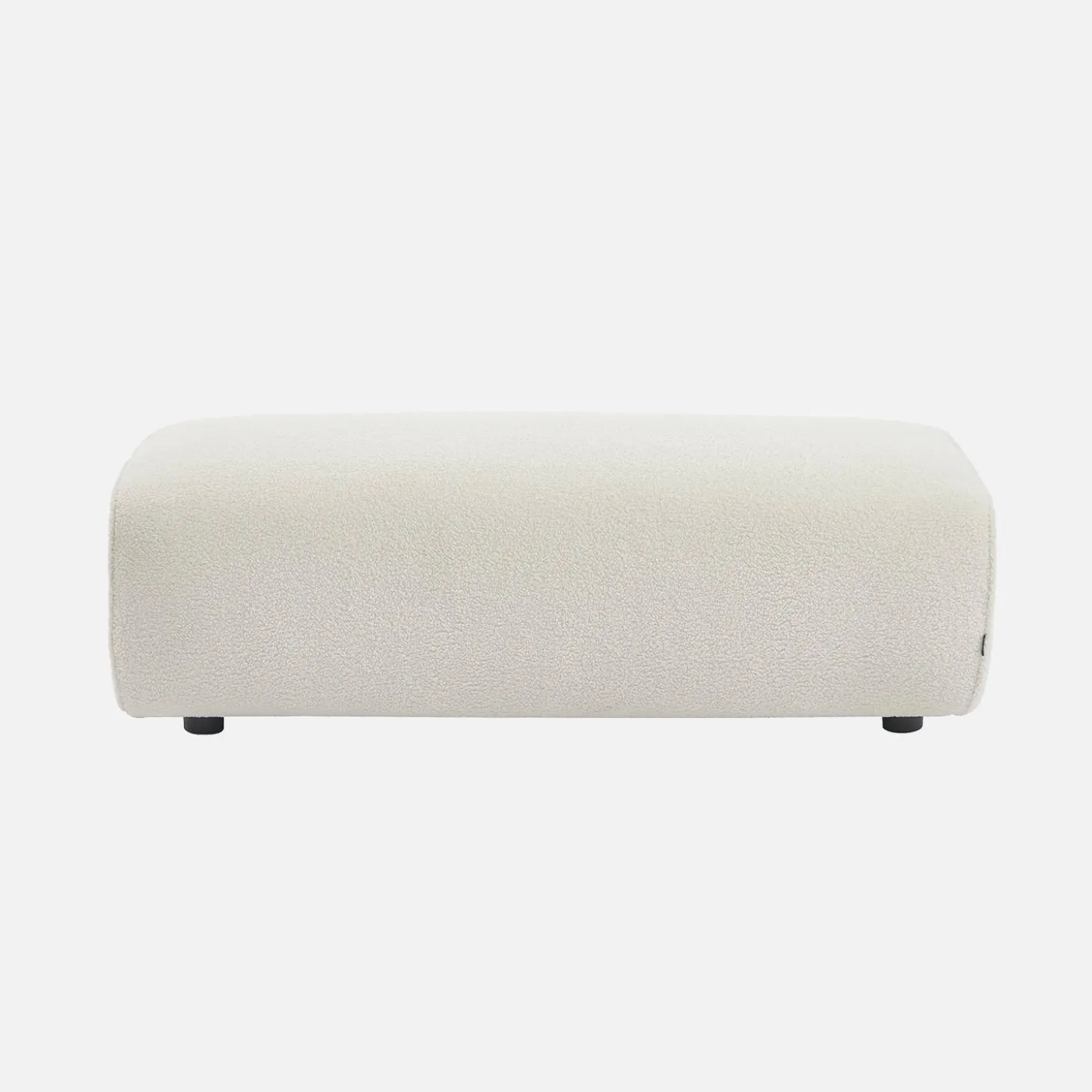 Sitzhocker, Fußhocker mit Bouclébezug für 2-Sitzer Ecksofa Wallas