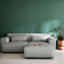 Sitzhocker, Fußhocker mit Cordbezug für 3-Sitzer-Sofa Wallas