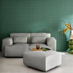 Sitzhocker, Fußhocker mit Cordbezug für 2-Sitzer-Sofa Wallas