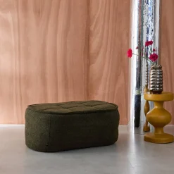 Sitzhocker, Fußhocker mit strukturierem Bouclé-Bezug für den Sessel Boni
