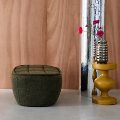 Sitzhocker, Fußhocker mit strukturierem Bouclé-Bezug für den Sessel Boni