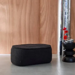Sitzhocker, Fußhocker mit strukturierem Bouclé-Bezug für den Sessel Boni