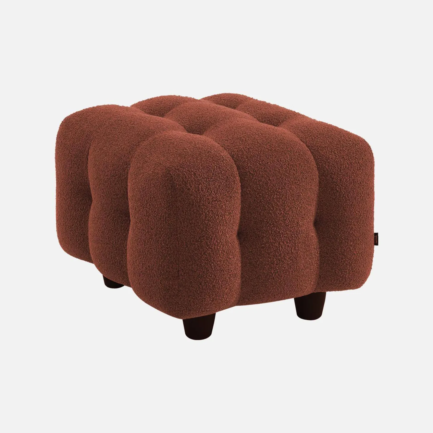 Sitzhocker Fußhocker mit strukturiertem Bouclébezug für 2-Sitzer Sofa Leon