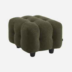 Sitzhocker Fußhocker mit strukturiertem Bouclébezug für 2-Sitzer Sofa Leon