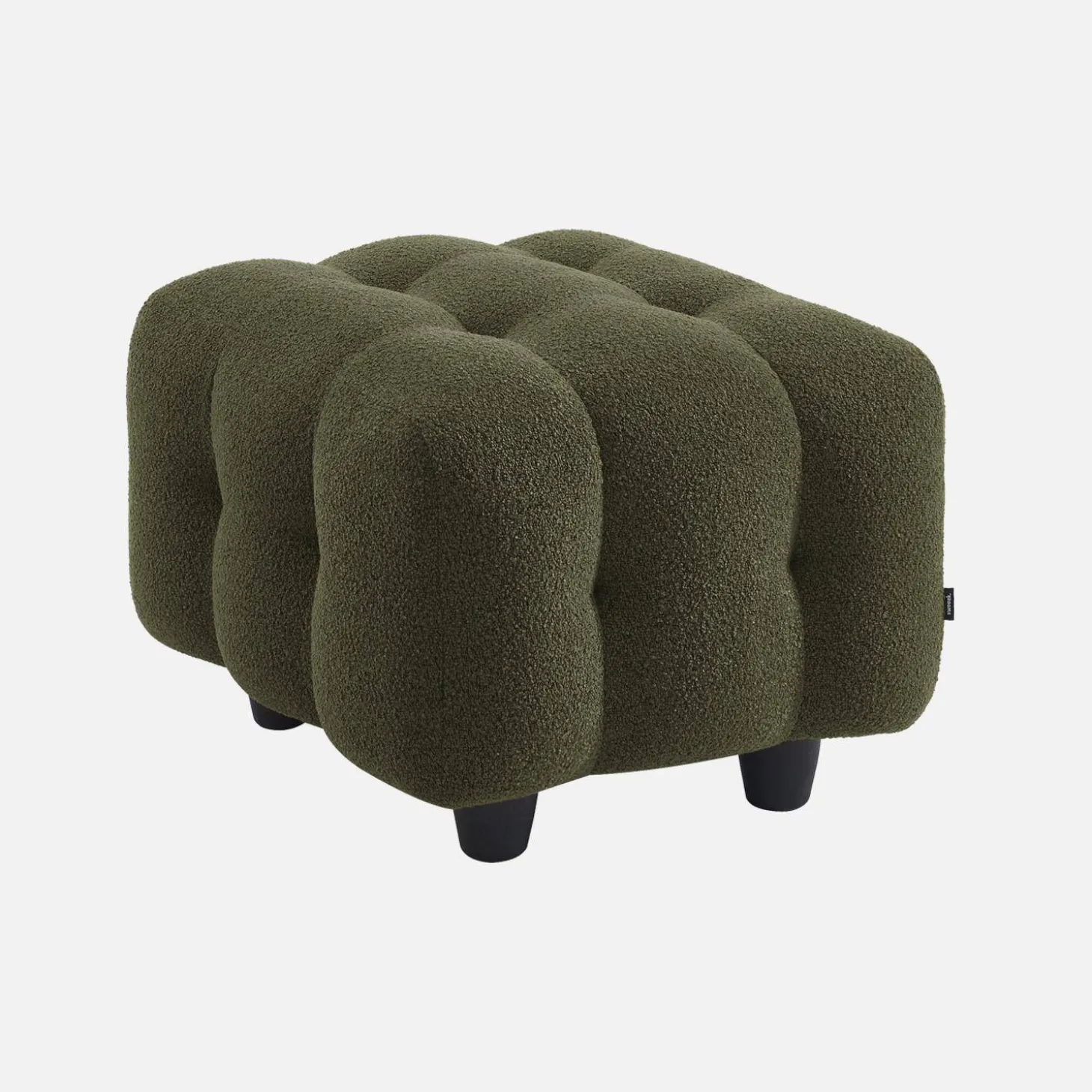 Sitzhocker Fußhocker mit strukturiertem Bouclébezug für 2-Sitzer Sofa Leon