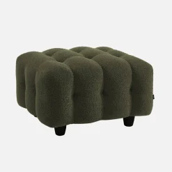 Sitzhocker Fußhocker mit strukturiertem Bouclébezug für 3-Sitzer Sofa Leon