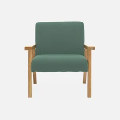 Skandinavischer Kindersessel aus Cord und Hevea-Holz