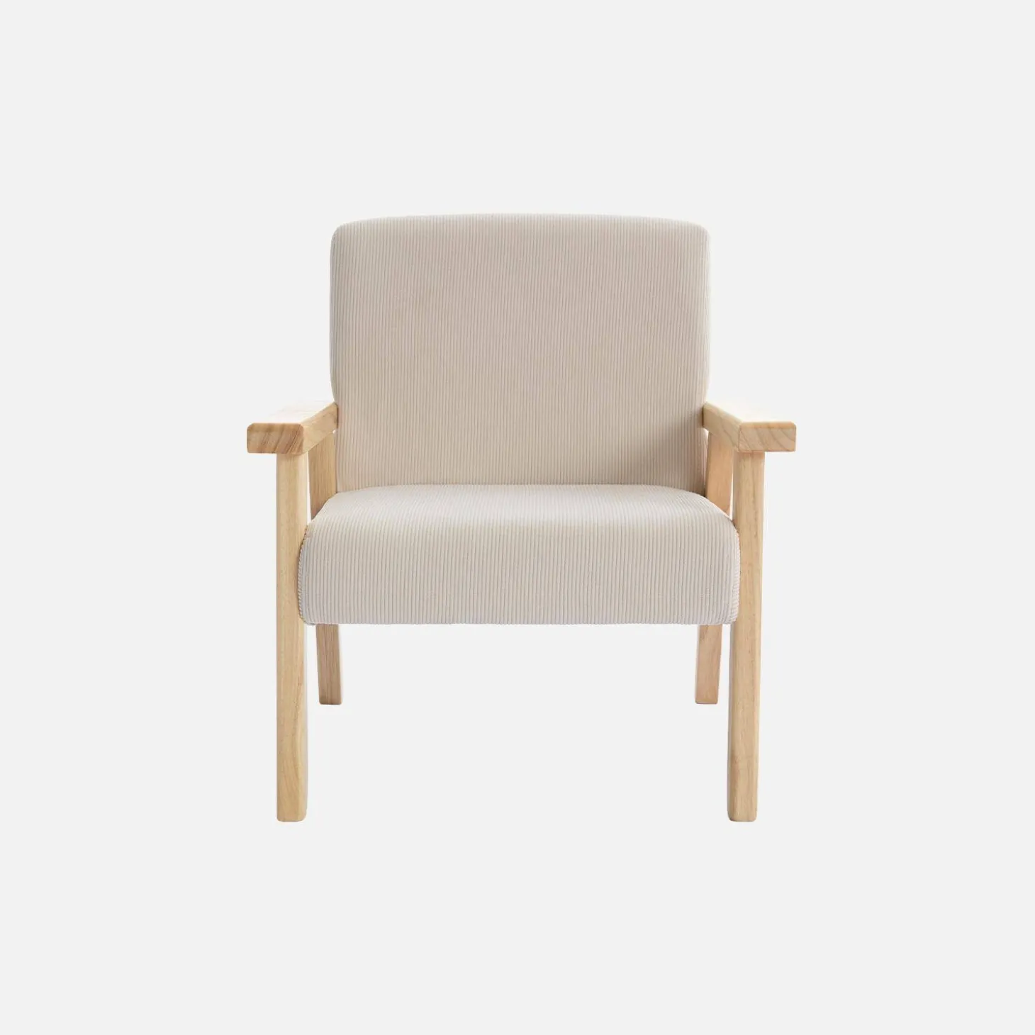 Skandinavischer Kindersessel aus Cord und Hevea-Holz