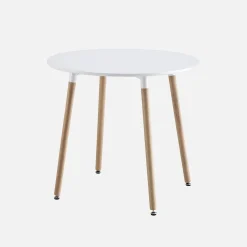 Skandinavischer runder Tisch aus Holz und MDF Ø80cm
