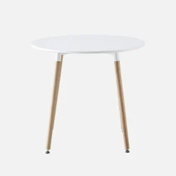 Skandinavischer runder Tisch aus Holz und MDF Ø80cm