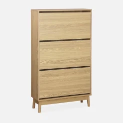Skandinavischer Schuhschrank mit Holzdekor