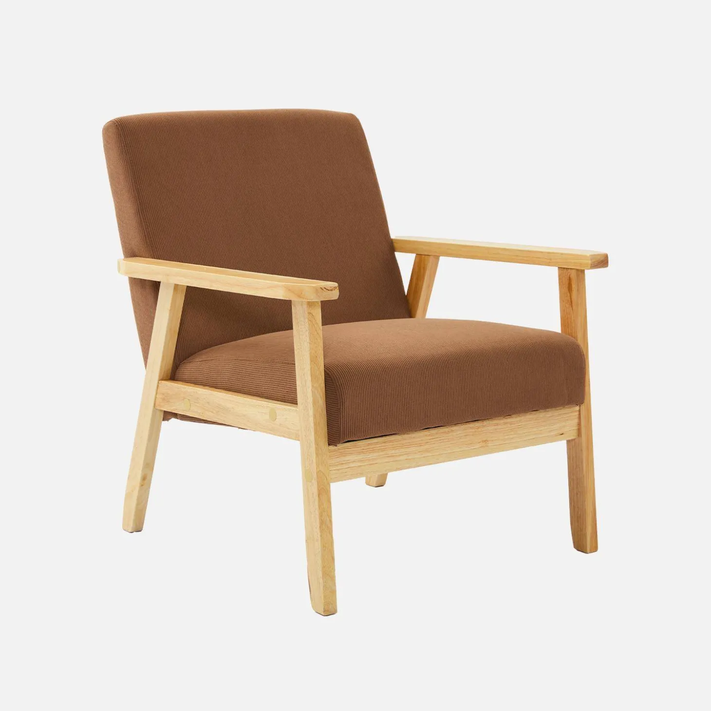Skandinavischer Sessel aus Holz und Cord
