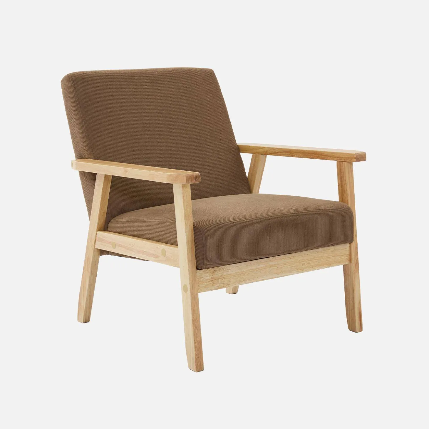 Skandinavischer Sessel aus Holz und Cord