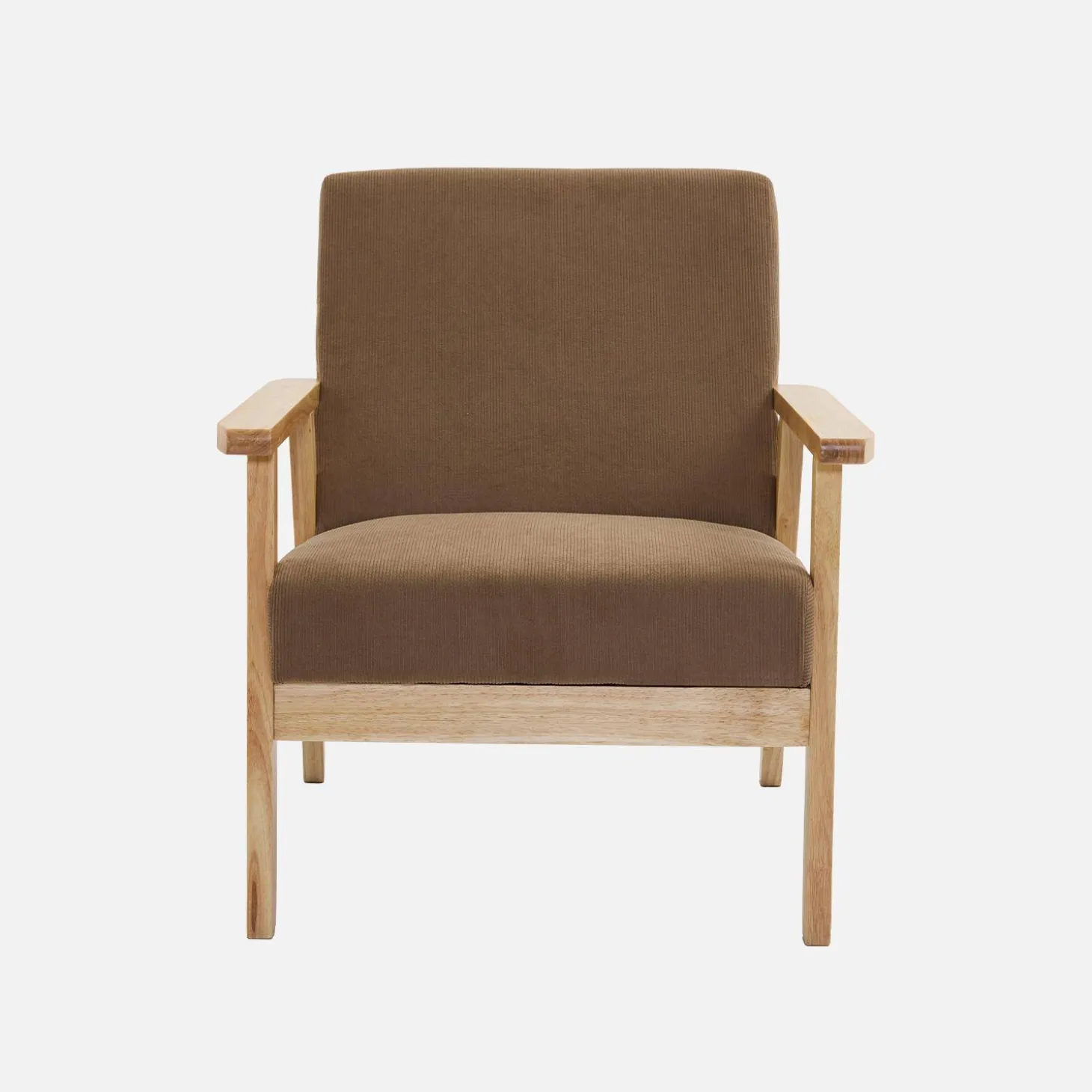 Skandinavischer Sessel aus Holz und Cord