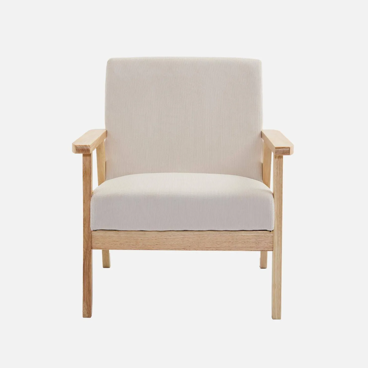 Skandinavischer Sessel aus Holz und Cord