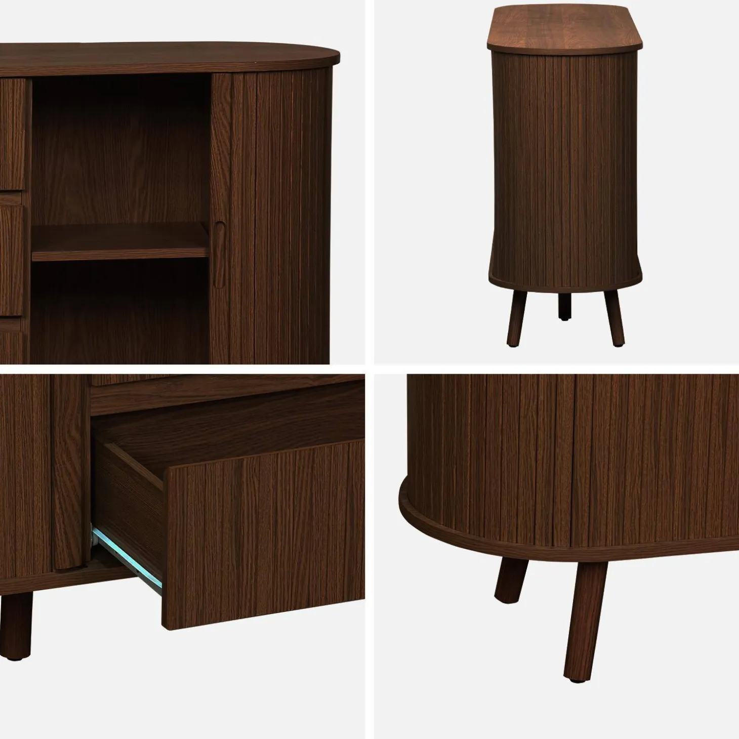 Skandinavisches Buffet in Holzlook mit 2 Schiebetüren 150cm