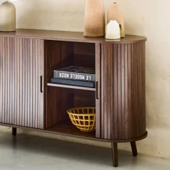 Skandinavisches Sideboard mit 2 Schiebetüren, 120 cm