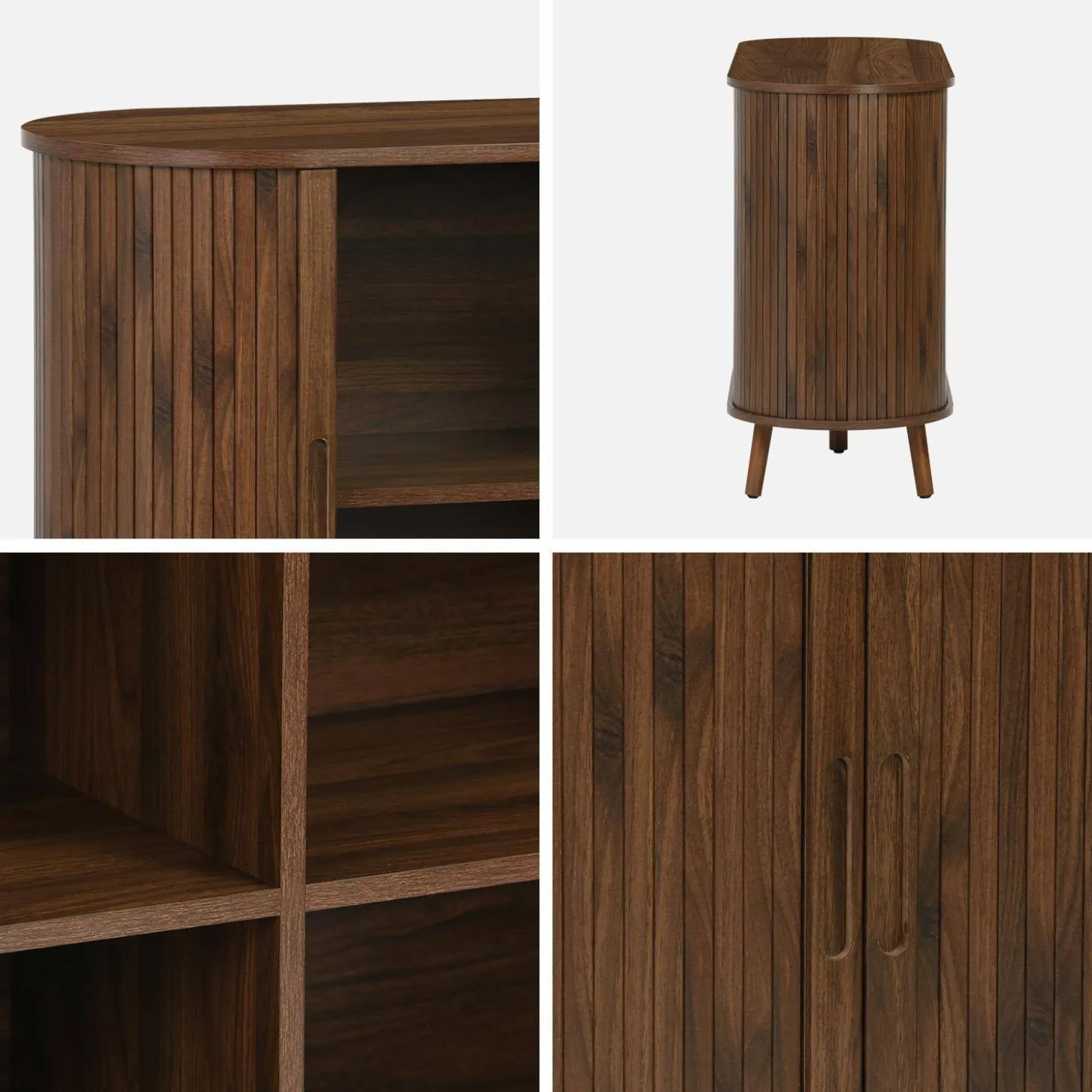 Skandinavisches Sideboard mit 2 Schiebetüren, 120 cm