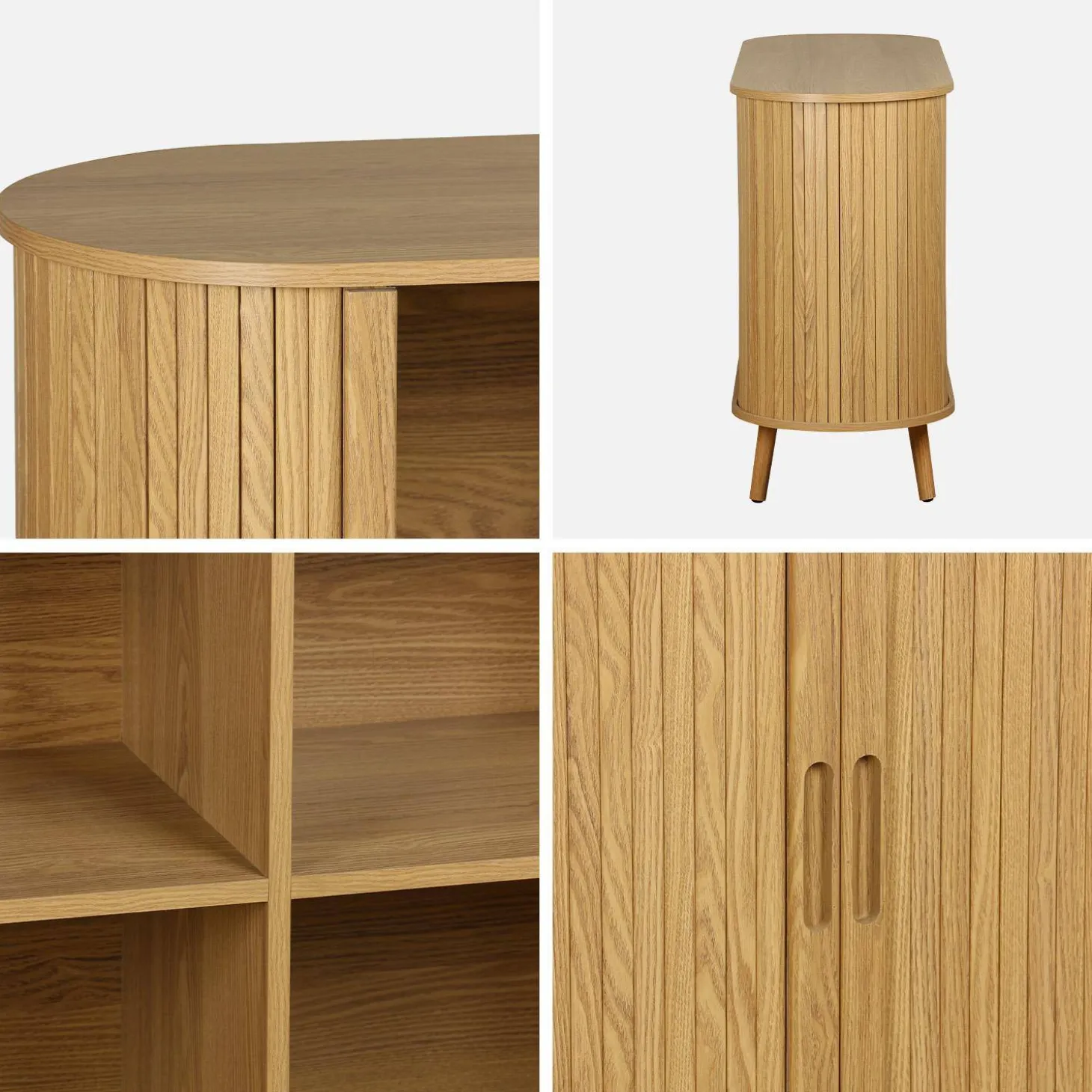 Skandinavisches Sideboard mit 2 Schiebetüren, 120 cm