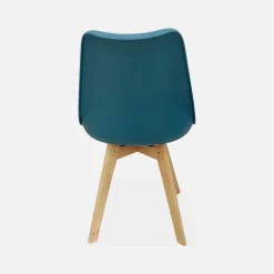 6 skandinavische Stühle mit Holzbeinen
