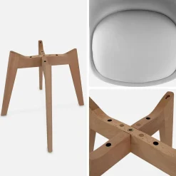 6 skandinavische Stühle mit Holzbeinen