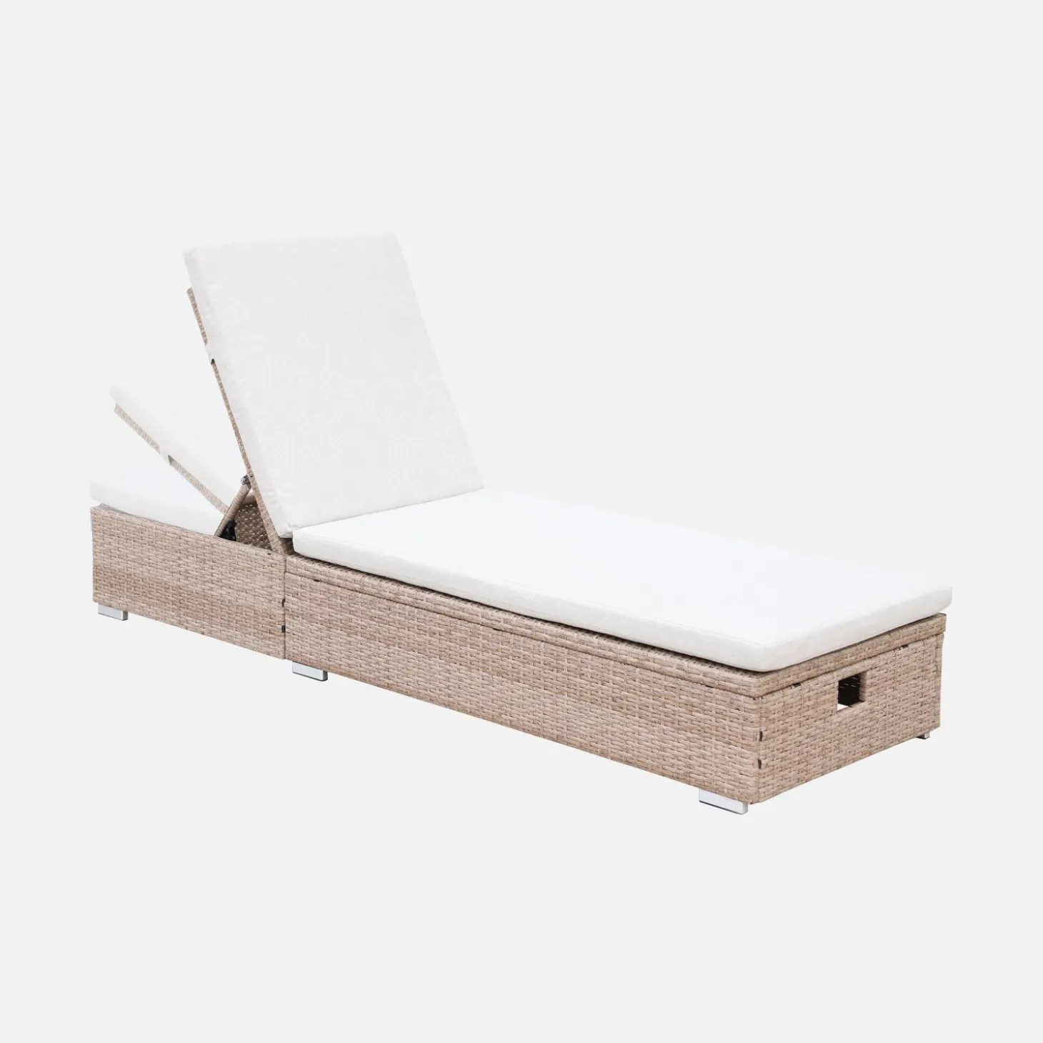 Sonnenliege mit Kunststoffgeflecht, Polyester, 5-fach verstellbar