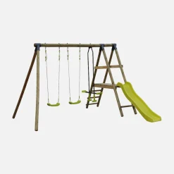Spielgerüst mit Rutsche, Wippe, 2 Schaukeln