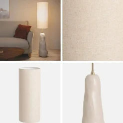 Stehlampe aus Keramik und Stoff Ø27cm