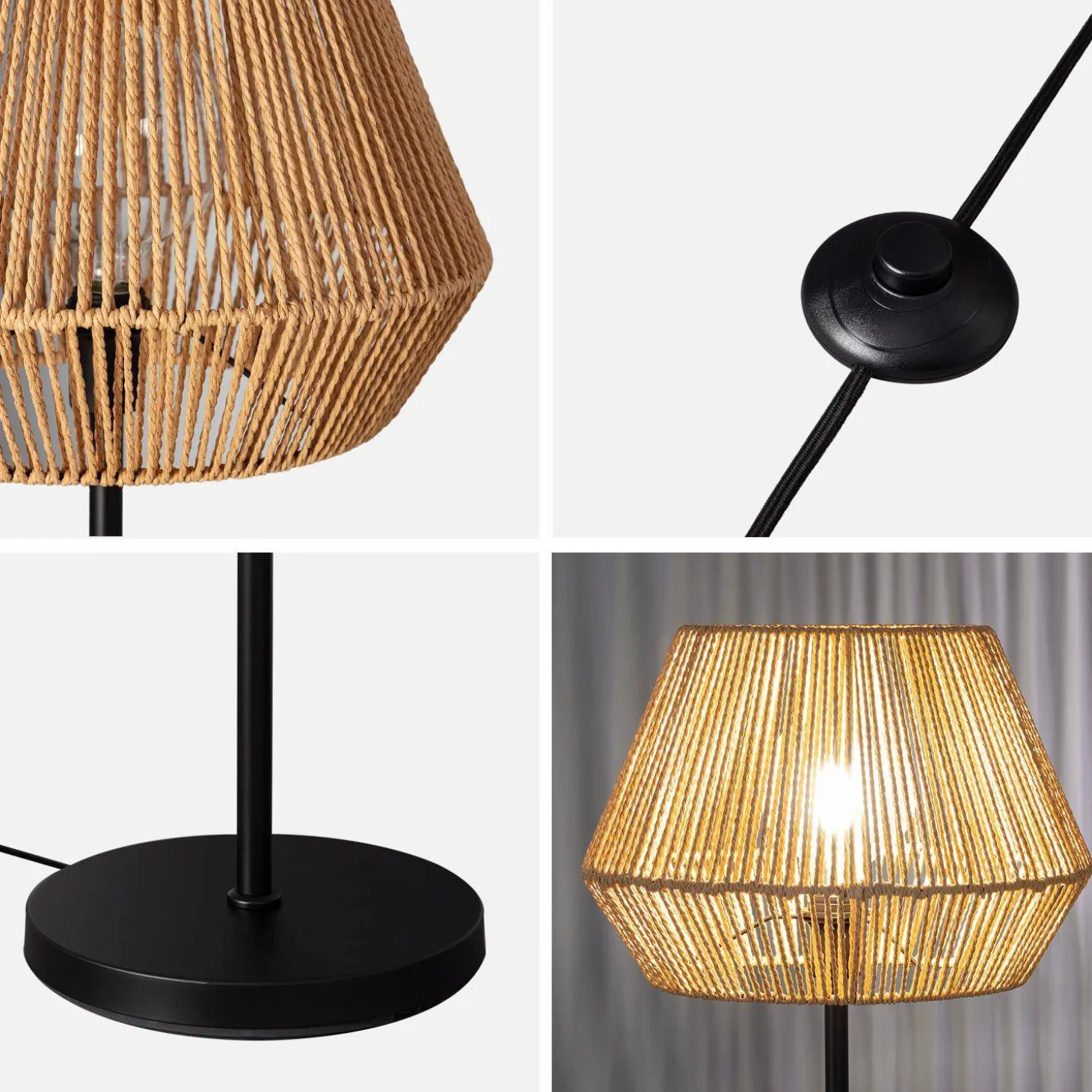 Stehleuchte Innenbereich Rattan-Effekt H 150cm