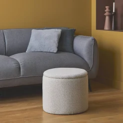Stoffhocker mit Stauraum