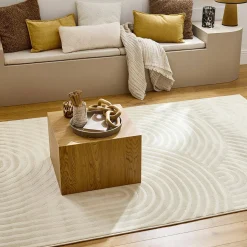 Teppich für den Innenbereich mit Bogenmuster in creme